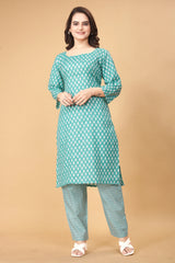 Printed Women Cotton Kurti Set