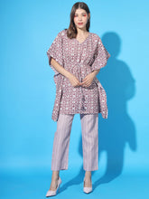Women's Printed Short Straight Kaftan And Pant Set