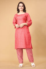 Printed Women Cotton Kurti Set