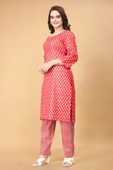 Printed Women Cotton Kurti Set